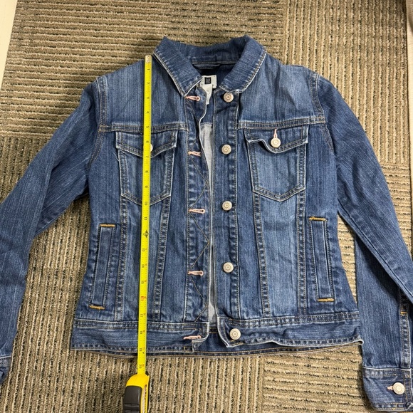 Gap Kids Jean Jacket Dark Wash Silver Buttons - Picture 3 of 6